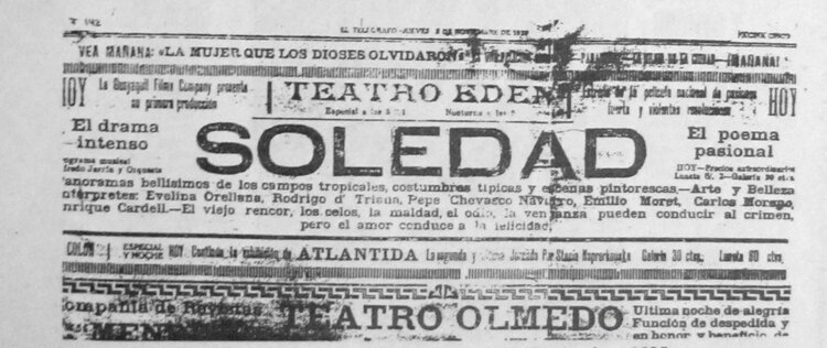El Telégrafo, 8 de noviembre, 1925. Guayaquil.