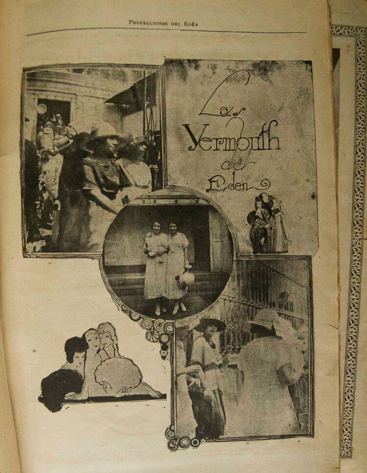 “Niñas y señoritas guayaquileñas con sus mejores galas asisten a las funciones matutinas en el Teatro Edén.” Proyecciones del Edén, No 9, 1921, Guayaquil.