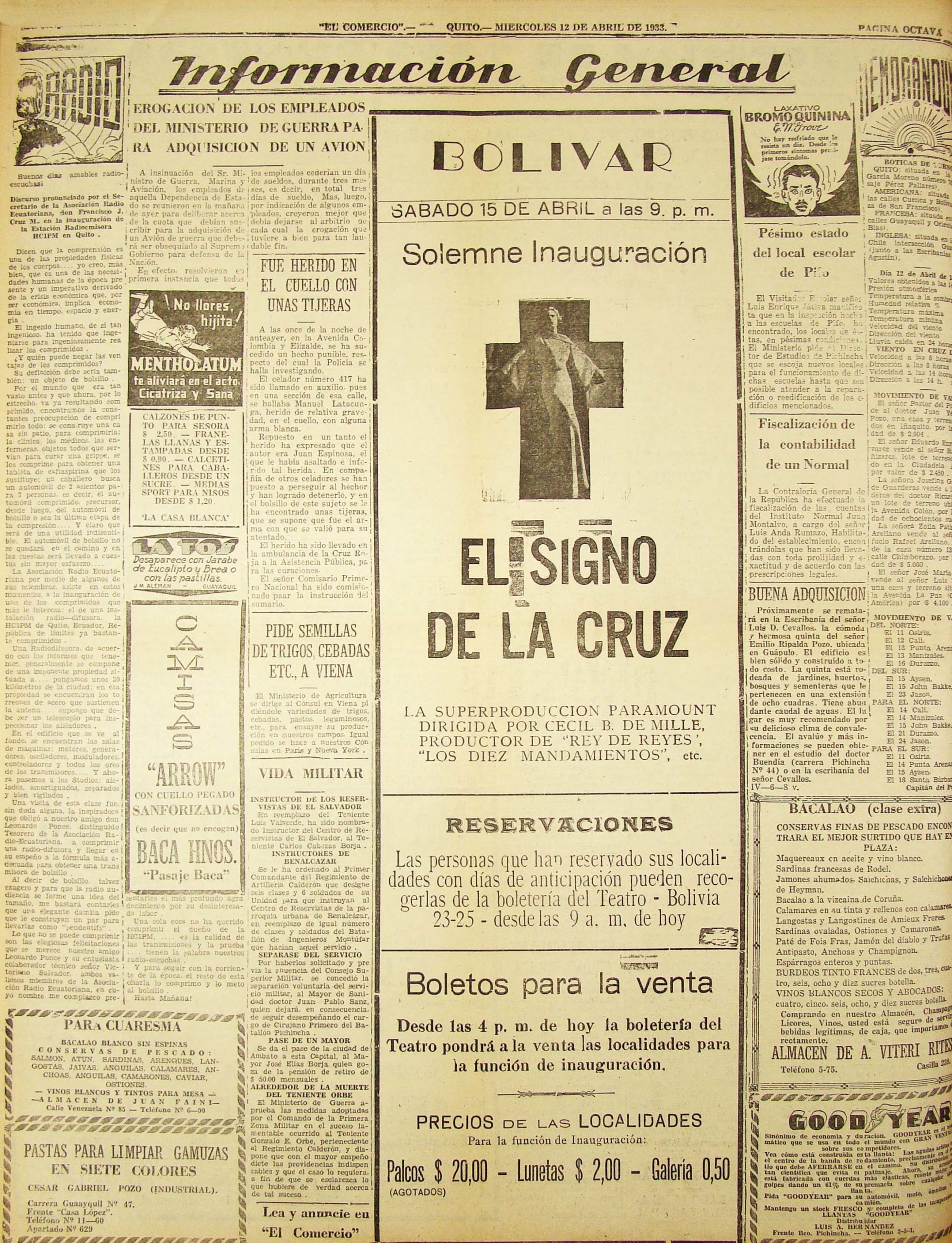cod. 12 abril 1933 signo de la cruz